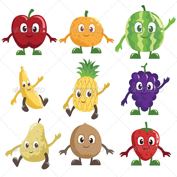 Fruits Characters - Food Objects