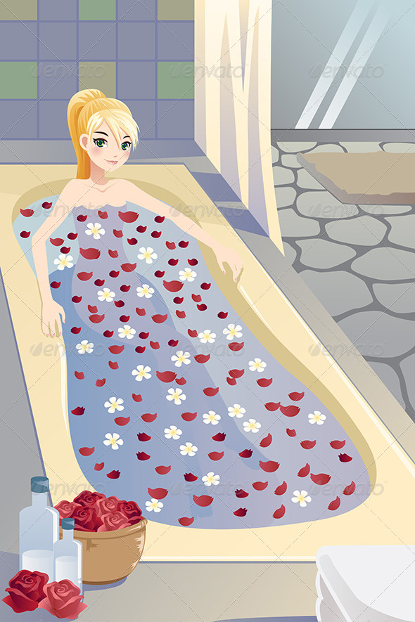 Woman in Spa - People Characters