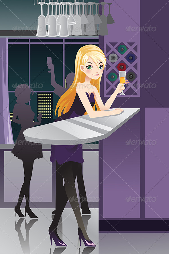 Girl in a Bar - People Characters