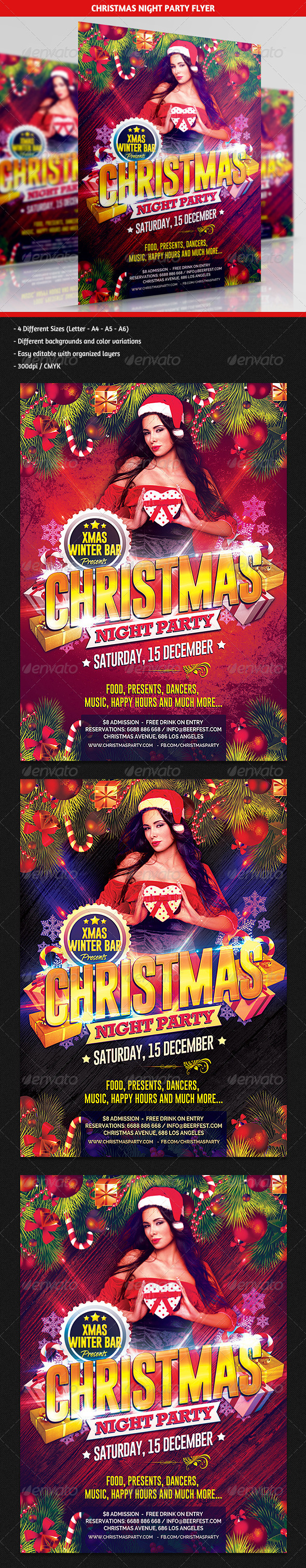 Christmas Night Party Flyer - Clubs & Parties Events