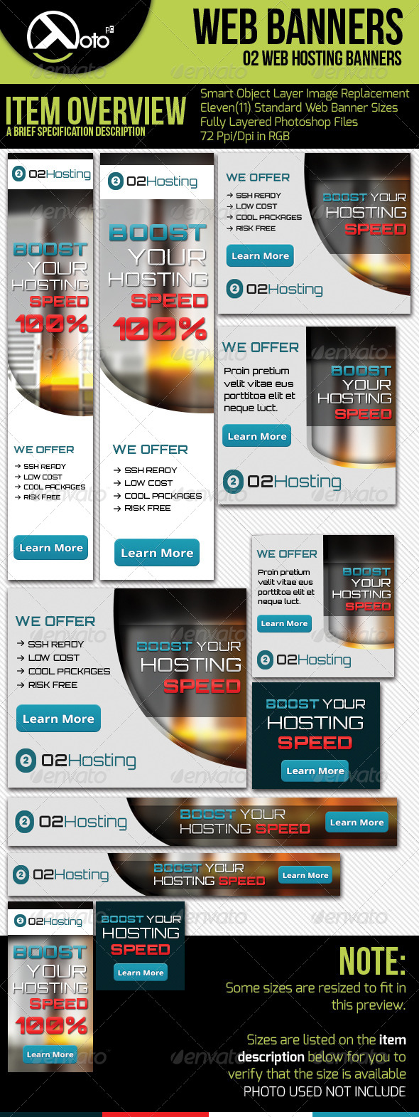 O2 Web Hosting Web Banners - Banners & Ads Web Elements