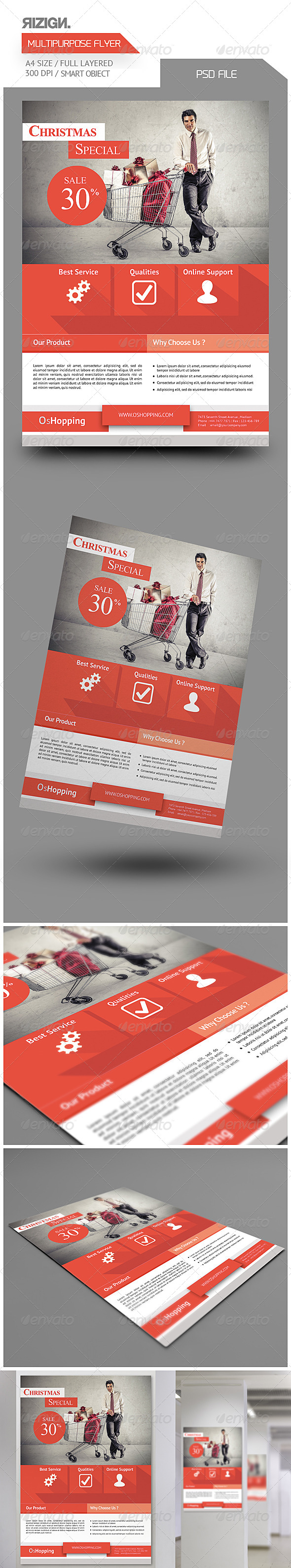 Multipurpose Christmas Sale Flyers - Corporate Flyers