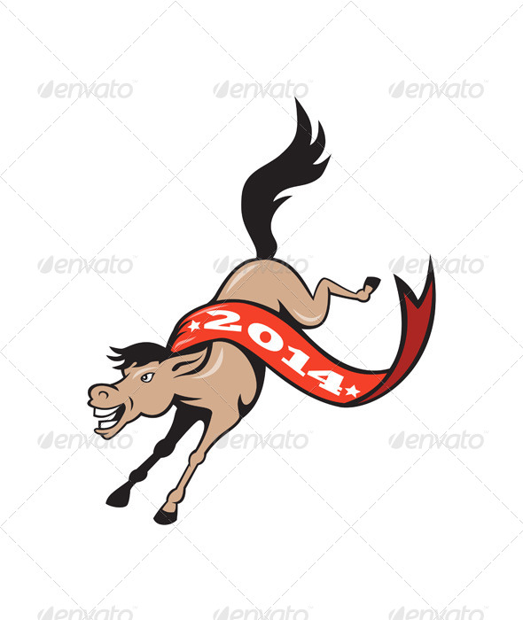 Year of Horse 2014 Jumping Cartoon - Animals Characters