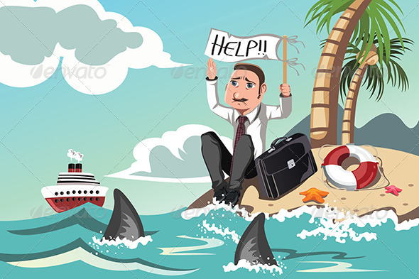Businessman Needs Help - Business Conceptual