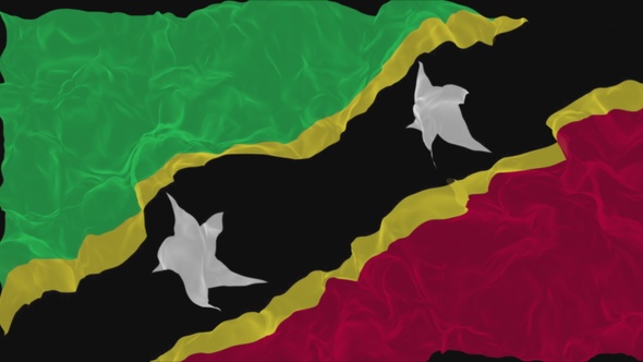 flag Saint Kitts and Nevis turns into smoke. State weakening concept, alpha channel. alt
