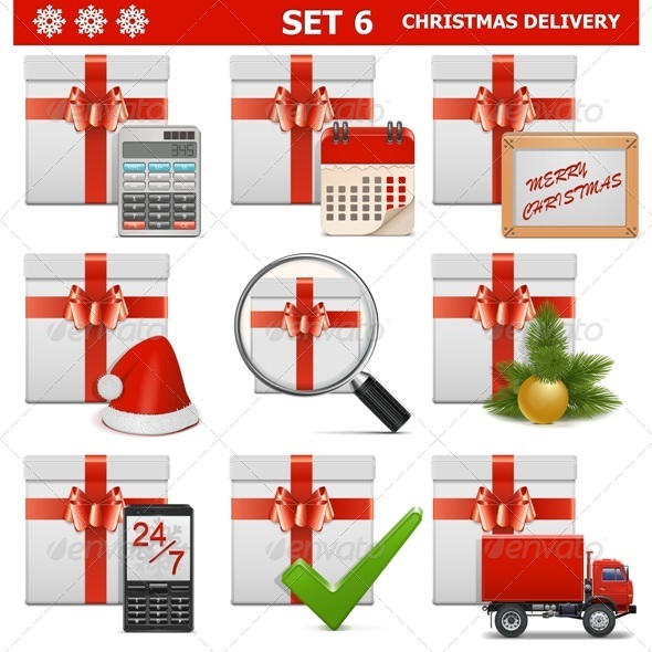 Vector Christmas Delivery Set 6 - Christmas Seasons/Holidays