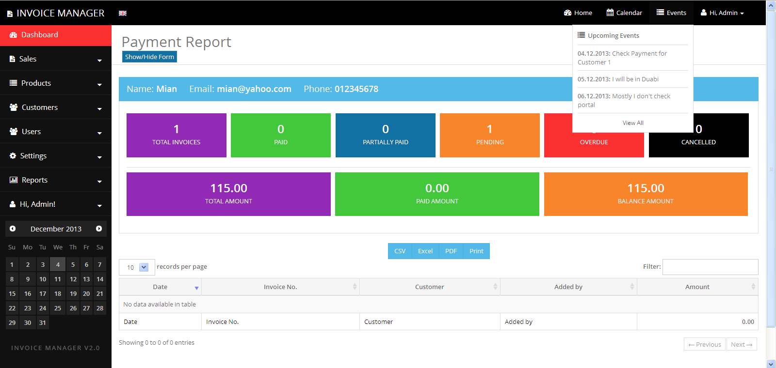 plus sales report Tecdiary  Manager Easy Invoice  by Simple Invoicing Made