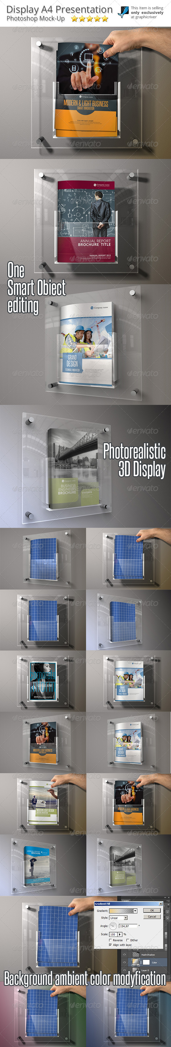 Mock-Up A4 Display Brochure Box by Braxas | GraphicRiver