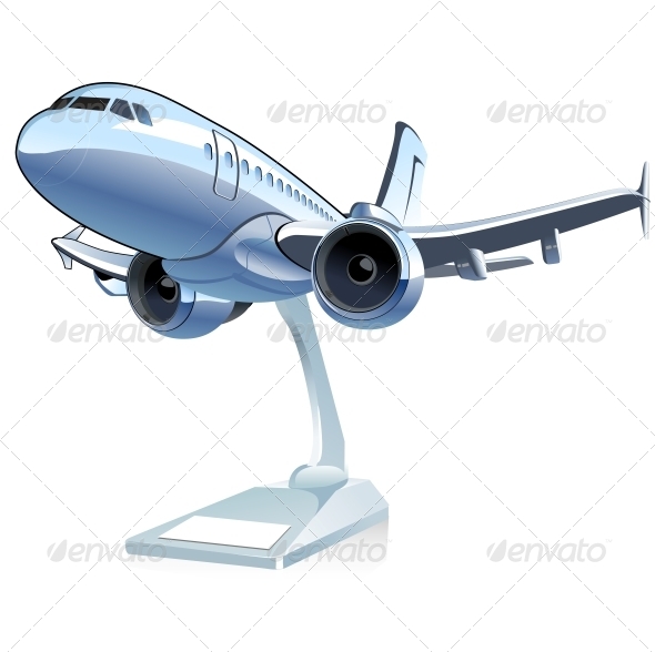 Vector Cartoon Airliner - Man-made Objects Objects