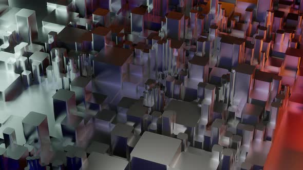 Abstract Modern Metal Cubes Wave Animation alt
