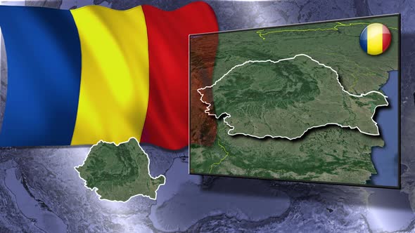 Romania Flag And Map Animation alt