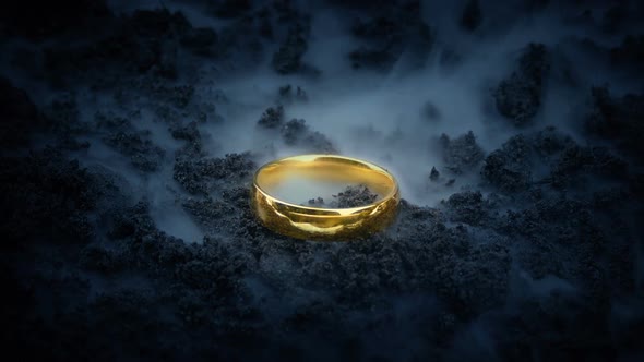 Magical Glowing Ring In Barren Landscape alt