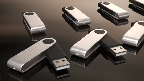 Close-up on the USB sticks.Pen can fast transfer files to the computer.