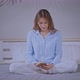 Female Wearing Pajamas Typing Message on Mobile in Bedroom - VideoHive Item for Sale