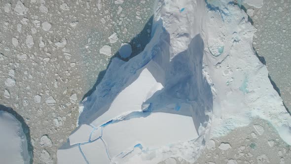Antarctica Harsh Ice Glacier Scene Aerial View alt