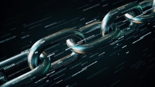 Metal Chain with Many Binary Numbers alt