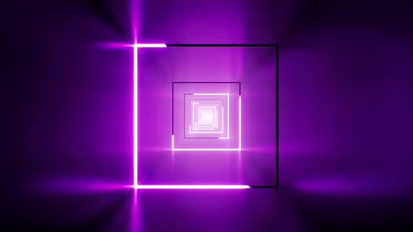 Shiny Square Purple Light Stroke in the Metal Tunnel VJ Loop alt