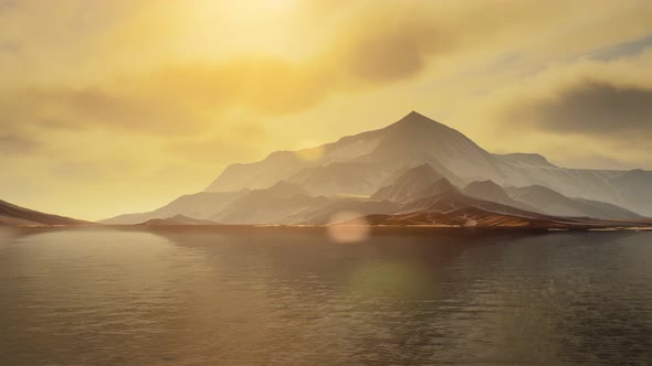 Mountains Covered with Ice in Antarctic Landscape alt