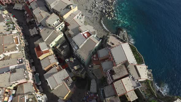 Aerial view of Vernazza on the Ligurian seashore