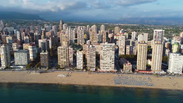 Top View of the City of Benidorm a Resort City at the Eartern Coast of Spain
