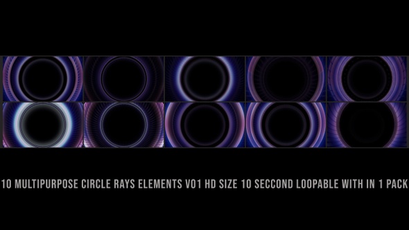 Multipurpose Circle Rays Elements Pack V01
