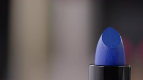Close Up of Matte Blue Lipstick alt