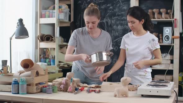 Women Making Papier Mache Toys alt