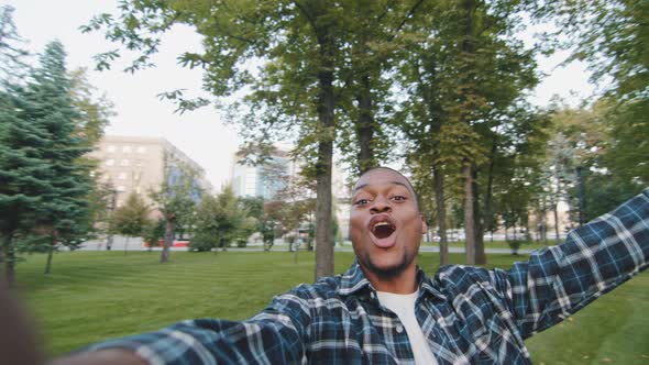 Portrait Happy Cheerful Carefree African American Man Young Enthusiastic Exited Guy Student Teenager alt