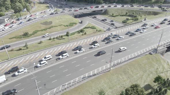 Kyiv. Ukraine: Road Junction. Aerial View, Flat, Gray alt