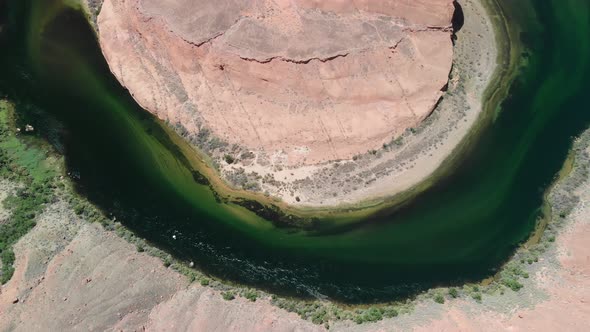 Aerial View of Beautiful Horseshoe Bend on Sunny Afternoon Page Arizona alt