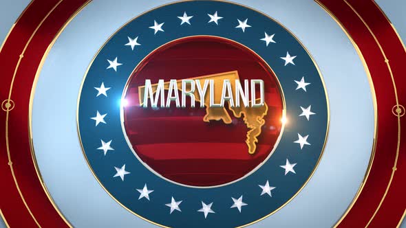 Maryland United States of America State Map with Flag 4K