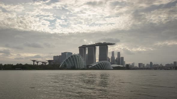 Beautiful moment of Singapore business and financial district, alt