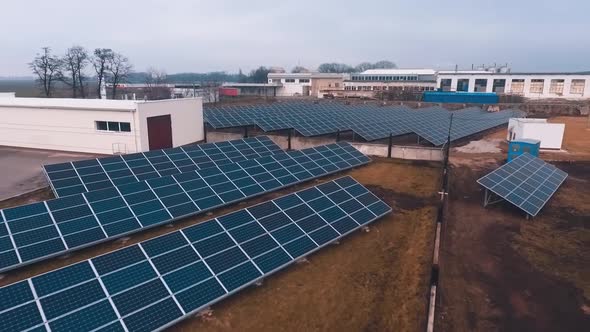 Solar power station on field.  alt