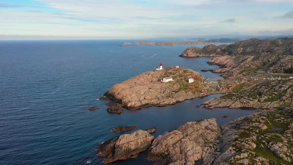 Coastal Lighthouse. Lindesnes Lighthouse Is a Coastal Lighthouse at the Southernmost Tip of Norway alt