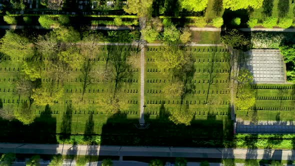 Aerial Footage Of A Very Beautiful Cemetery In Copenhagen, Drone Stock Footage By Drone Rune 4x alt