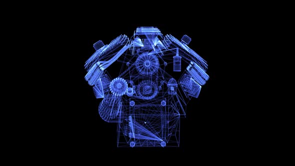 Hologram of Auto Engine