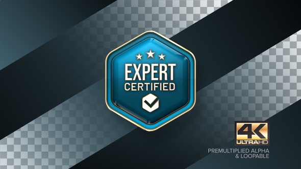 Expert Certified Rotating Badge 4K Looping Design Element alt