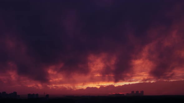 Time lapse of beautiful sky at sunset