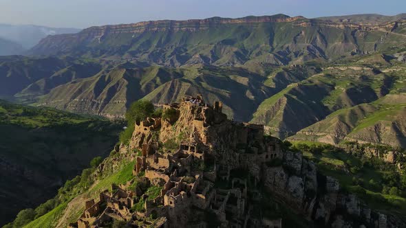 Medieval Stone Ruins of the Ancient Village on the Top of the Mountain alt