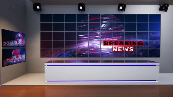 3D Virtual Tv Studio News W102 B alt