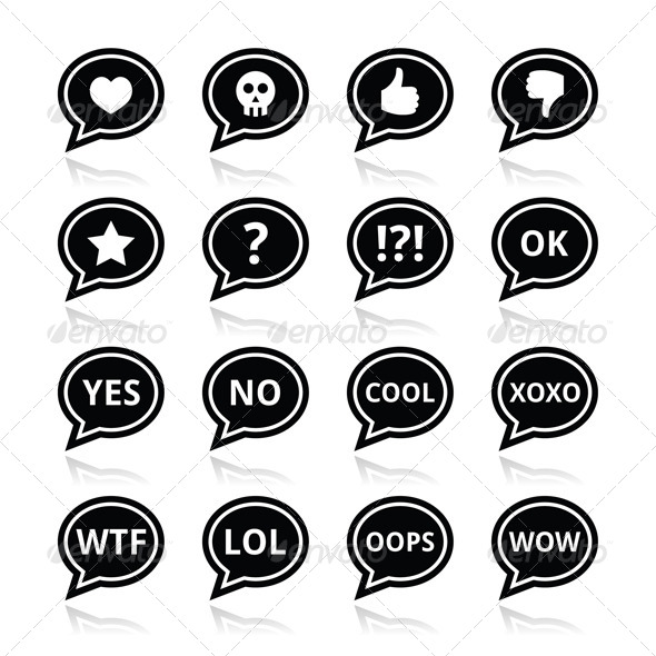 Speech Bubble Emotion Icons - Abstract Conceptual