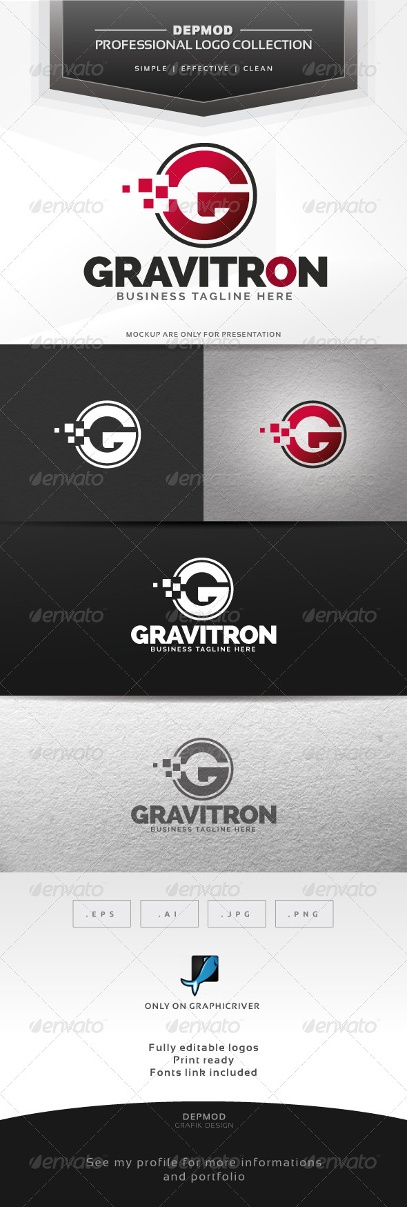 Gravitron Logo - Letters Logo Templates