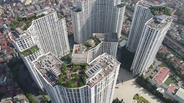 Buildings Video Footage - Drone Footage Of Tall Buildings In A City