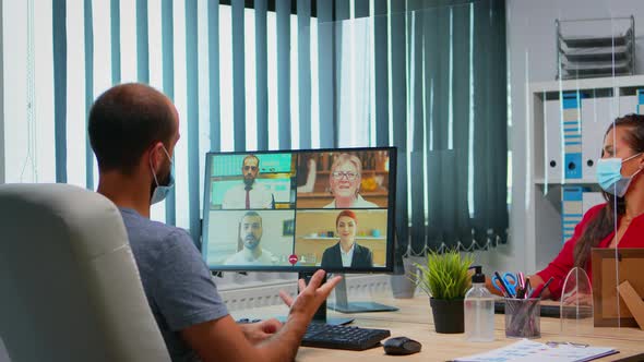 Participating at Online Group Video Conference alt