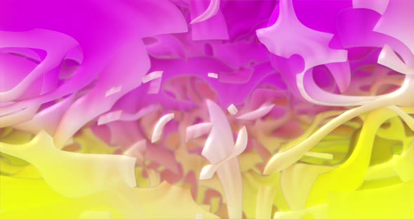 Abstract background of liquid shapes in neon pink-yellow colors
