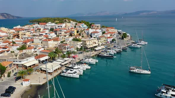 Aerial View of Ermioni Greece  Drone Videography alt