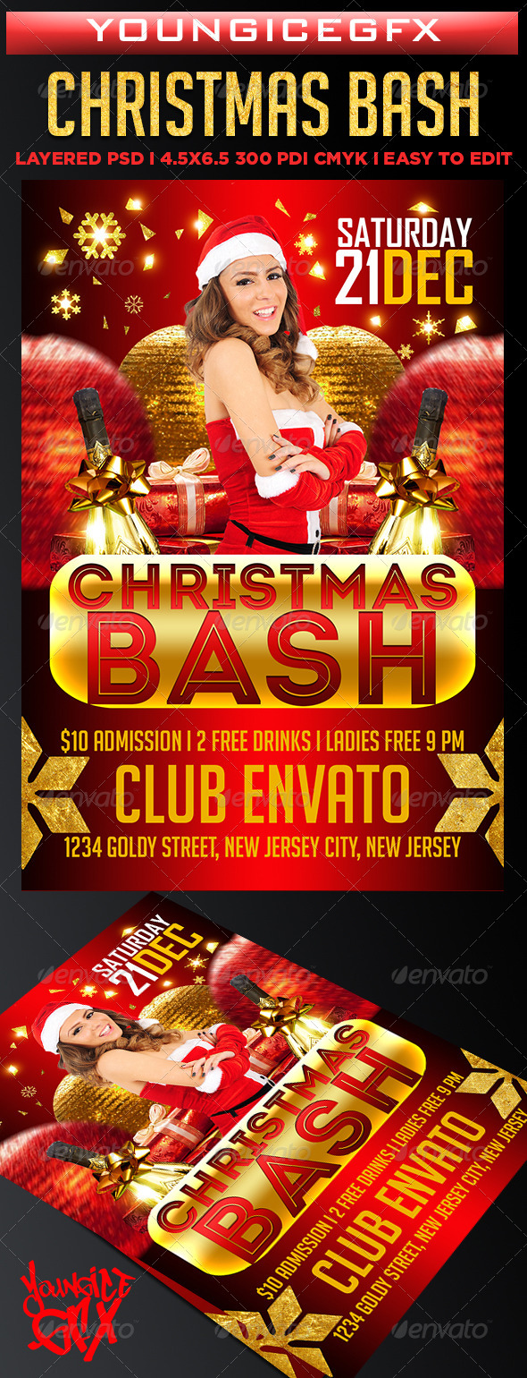 Christmas Bash Flyer - Clubs & Parties Events