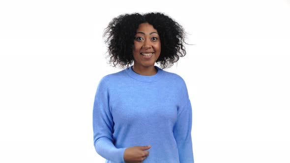 Beautiful African Woman Showing  Hey you Come Here alt