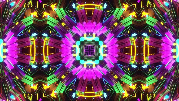 VJ Kaleidoscope Rainbow Motion Background 10