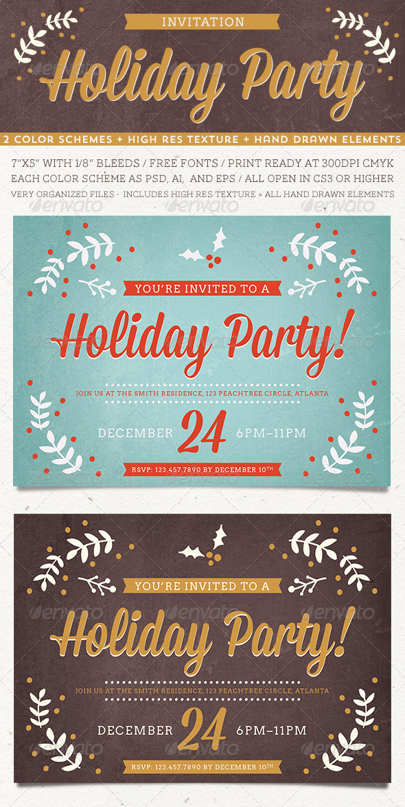Holiday Party Invitation - Invitations Cards & Invites